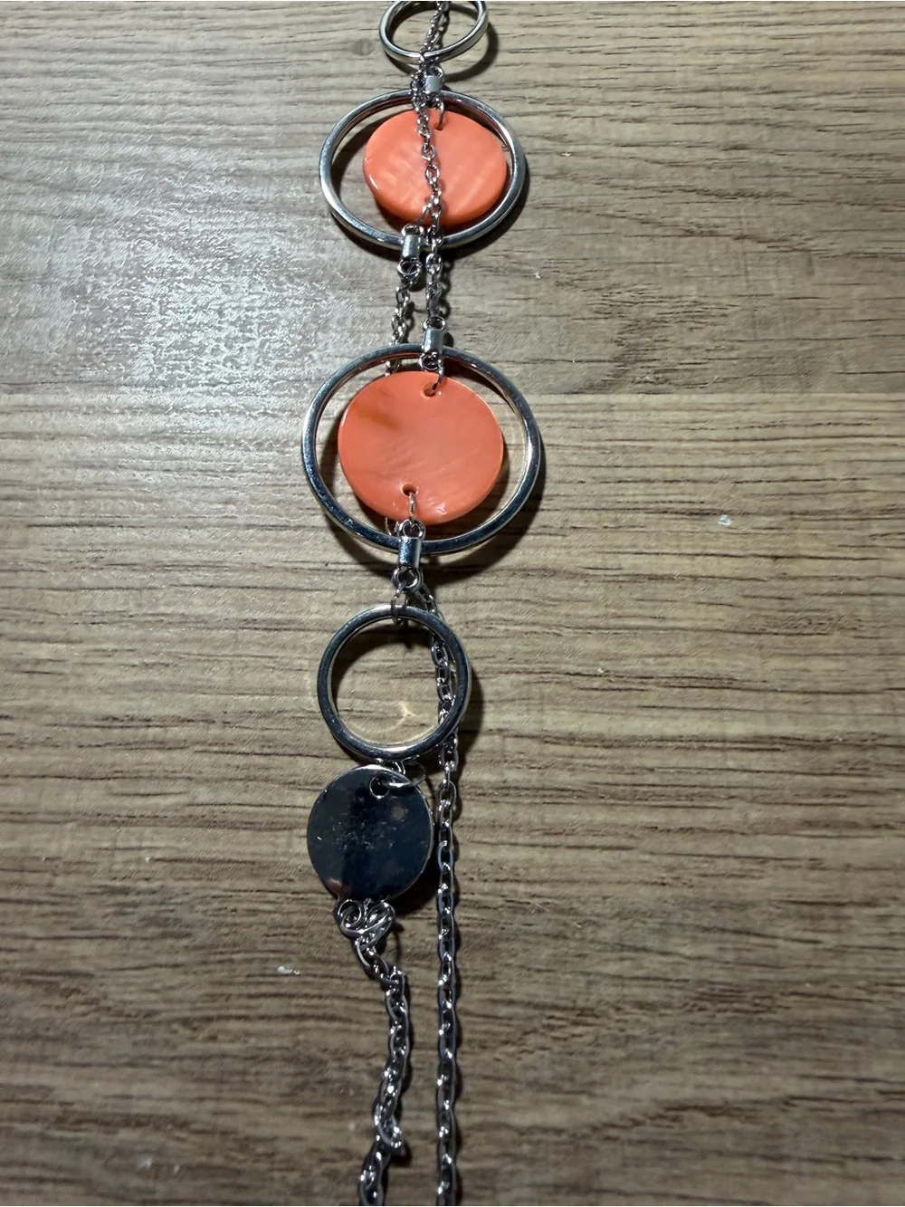 paparazzi Silver-Tone Necklace with Coral Accents